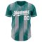 Custom Teal White-Gray Gradient Classic Vertical Stripe Authentic Baseball Jersey