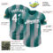 Custom Teal White-Gray Gradient Classic Vertical Stripe Authentic Baseball Jersey