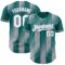 Custom Teal White-Gray Gradient Classic Vertical Stripe Authentic Baseball Jersey