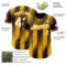 Custom Brown White-Gold Gradient Classic Vertical Stripe Authentic Baseball Jersey