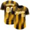 Custom Brown White-Gold Gradient Classic Vertical Stripe Authentic Baseball Jersey