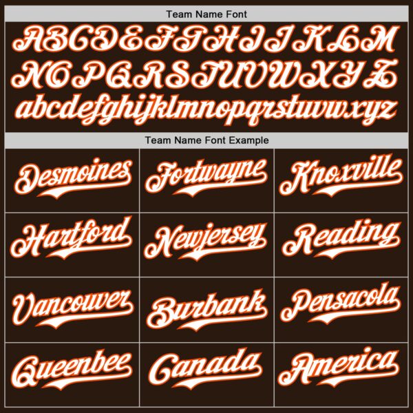 Custom Brown White-Orange Gradient Classic Vertical Stripe Authentic Baseball Jersey