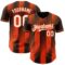 Custom Brown White-Orange Gradient Classic Vertical Stripe Authentic Baseball Jersey