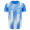 Custom Electric Blue-White Gradient Classic Vertical Stripe Authentic Baseball Jersey