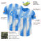 Custom Electric Blue-White Gradient Classic Vertical Stripe Authentic Baseball Jersey