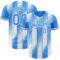Custom Electric Blue-White Gradient Classic Vertical Stripe Authentic Baseball Jersey