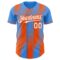 Custom Electric Blue White-Orange Gradient Classic Vertical Stripe Authentic Baseball Jersey