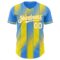 Custom Electric Blue White-Yellow Gradient Classic Vertical Stripe Authentic Baseball Jersey
