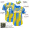 Custom Electric Blue White-Yellow Gradient Classic Vertical Stripe Authentic Baseball Jersey