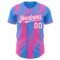 Custom Electric Blue White-Pink Gradient Classic Vertical Stripe Authentic Baseball Jersey