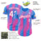 Custom Electric Blue White-Pink Gradient Classic Vertical Stripe Authentic Baseball Jersey