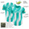 Custom Aqua-White Gradient Classic Vertical Stripe Authentic Baseball Jersey