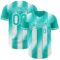 Custom Aqua-White Gradient Classic Vertical Stripe Authentic Baseball Jersey