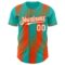 Custom Aqua White-Orange Gradient Classic Vertical Stripe Authentic Baseball Jersey
