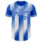 Custom Thunder Blue-White Gradient Classic Vertical Stripe Authentic Baseball Jersey