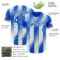 Custom Thunder Blue-White Gradient Classic Vertical Stripe Authentic Baseball Jersey