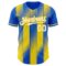 Custom Thunder Blue White-Yellow Gradient Classic Vertical Stripe Authentic Baseball Jersey