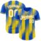 Custom Thunder Blue White-Yellow Gradient Classic Vertical Stripe Authentic Baseball Jersey