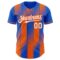 Custom Thunder Blue White-Orange Gradient Classic Vertical Stripe Authentic Baseball Jersey