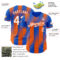 Custom Thunder Blue White-Orange Gradient Classic Vertical Stripe Authentic Baseball Jersey