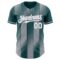 Custom Midnight Green White-Gray Gradient Classic Vertical Stripe Authentic Baseball Jersey