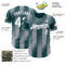 Custom Midnight Green White-Gray Gradient Classic Vertical Stripe Authentic Baseball Jersey