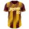 Custom Burgundy White-Gold Gradient Classic Vertical Stripe Authentic Baseball Jersey