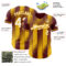 Custom Burgundy White-Gold Gradient Classic Vertical Stripe Authentic Baseball Jersey