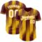 Custom Burgundy White-Gold Gradient Classic Vertical Stripe Authentic Baseball Jersey
