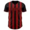 Custom Black-Red Classic Vertical Stripe Fluid Liquid Texture Authentic Baseball Jersey