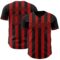 Custom Black-Red Classic Vertical Stripe Fluid Liquid Texture Authentic Baseball Jersey