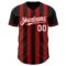 Custom Black White-Red Classic Vertical Stripe Fluid Liquid Texture Authentic Baseball Jersey