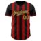 Custom Black Old Gold-Red Classic Vertical Stripe Fluid Liquid Texture Authentic Baseball Jersey