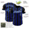 Custom Black Royal-White Classic Vertical Stripe Fluid Liquid Texture Authentic Baseball Jersey