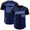 Custom Black Royal-White Classic Vertical Stripe Fluid Liquid Texture Authentic Baseball Jersey