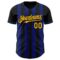 Custom Black Gold-Royal Classic Vertical Stripe Fluid Liquid Texture Authentic Baseball Jersey