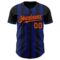 Custom Black Orange-Royal Classic Vertical Stripe Fluid Liquid Texture Authentic Baseball Jersey