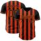 Custom Black-Orange Classic Vertical Stripe Fluid Liquid Texture Authentic Baseball Jersey