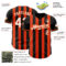 Custom Black White-Orange Classic Vertical Stripe Fluid Liquid Texture Authentic Baseball Jersey