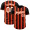 Custom Black White-Orange Classic Vertical Stripe Fluid Liquid Texture Authentic Baseball Jersey