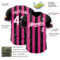 Custom Black White-Pink Classic Vertical Stripe Fluid Liquid Texture Authentic Baseball Jersey