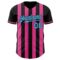 Custom Black Sky Blue-Pink Classic Vertical Stripe Fluid Liquid Texture Authentic Baseball Jersey