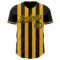 Custom Black-Gold Classic Vertical Stripe Fluid Liquid Texture Authentic Baseball Jersey