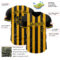 Custom Black-Gold Classic Vertical Stripe Fluid Liquid Texture Authentic Baseball Jersey