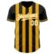 Custom Black White-Gold Classic Vertical Stripe Fluid Liquid Texture Authentic Baseball Jersey