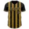 Custom Black-Old Gold Classic Vertical Stripe Fluid Liquid Texture Authentic Baseball Jersey