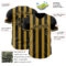 Custom Black-Old Gold Classic Vertical Stripe Fluid Liquid Texture Authentic Baseball Jersey