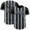 Custom Black-Gray Classic Vertical Stripe Fluid Liquid Texture Authentic Baseball Jersey