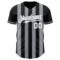 Custom Black White-Gray Classic Vertical Stripe Fluid Liquid Texture Authentic Baseball Jersey