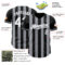 Custom Black White-Gray Classic Vertical Stripe Fluid Liquid Texture Authentic Baseball Jersey